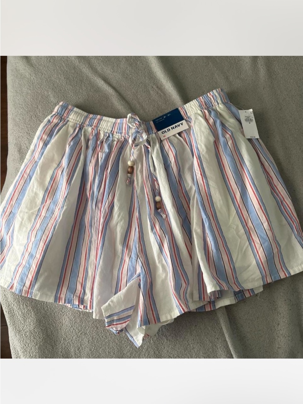 Old Navy White Shorts with Blue & Pink Stripes